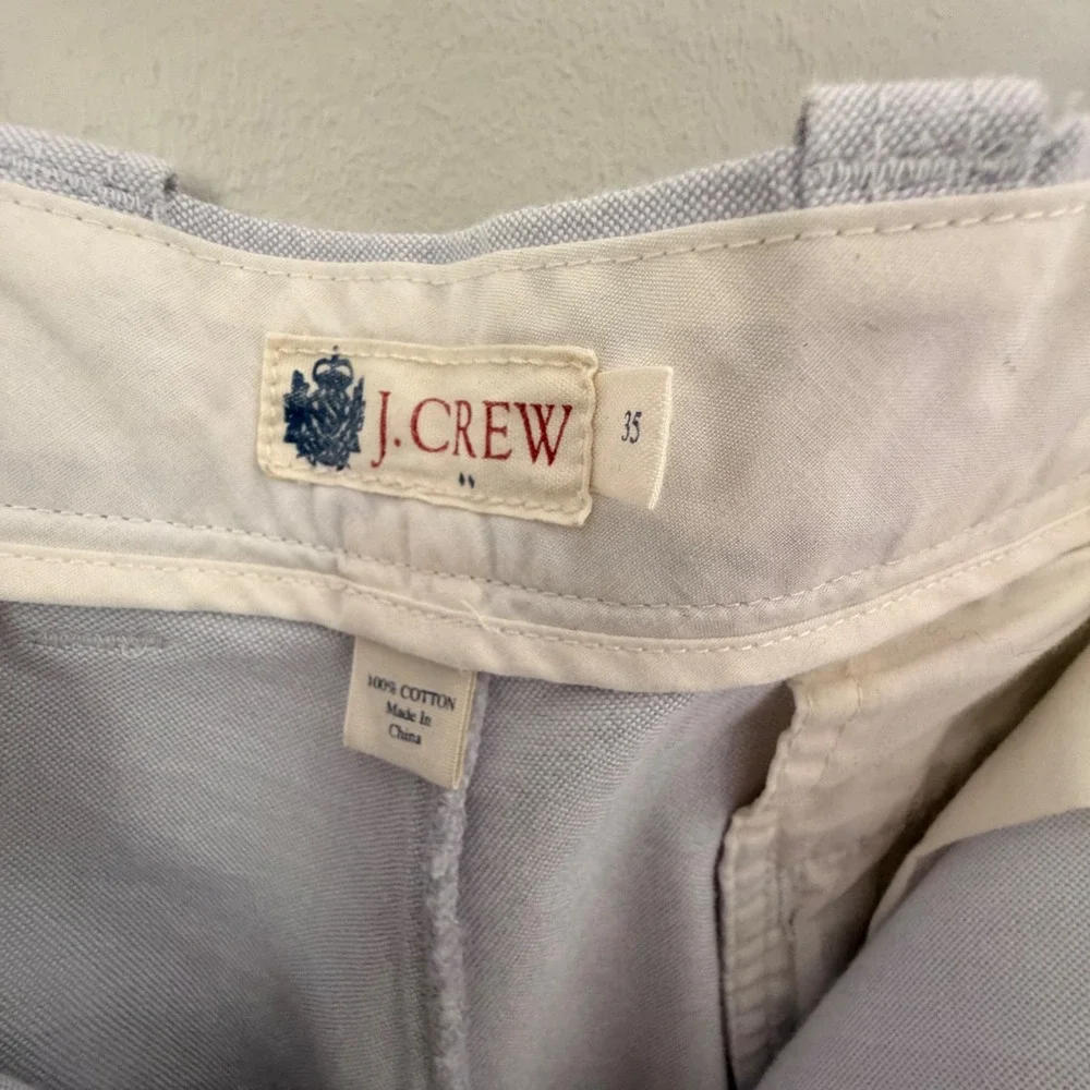 J. Crew Coastal Preppy Cotton Blue Chino Shorts (35) Soft Lightweight Nautical